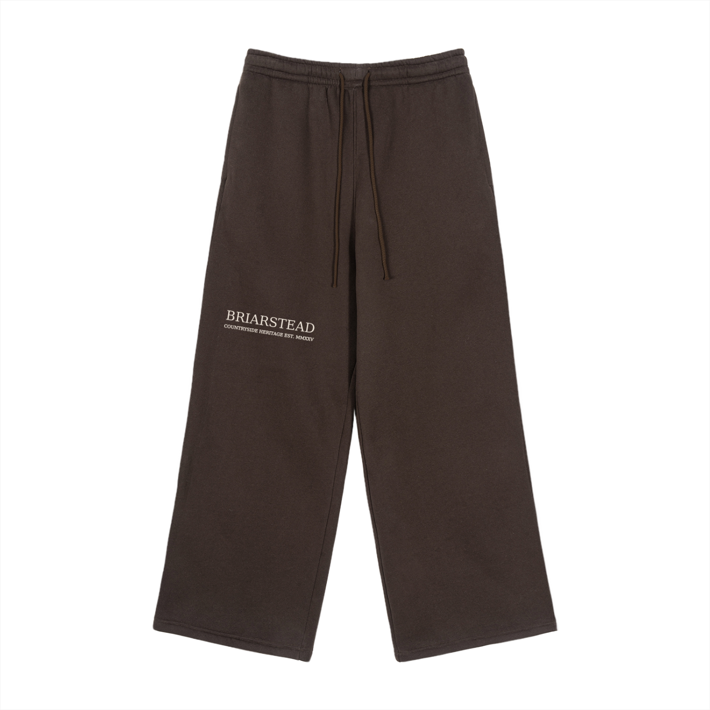 Fleece Drawstring Straight-Leg Tracksuit Bottoms