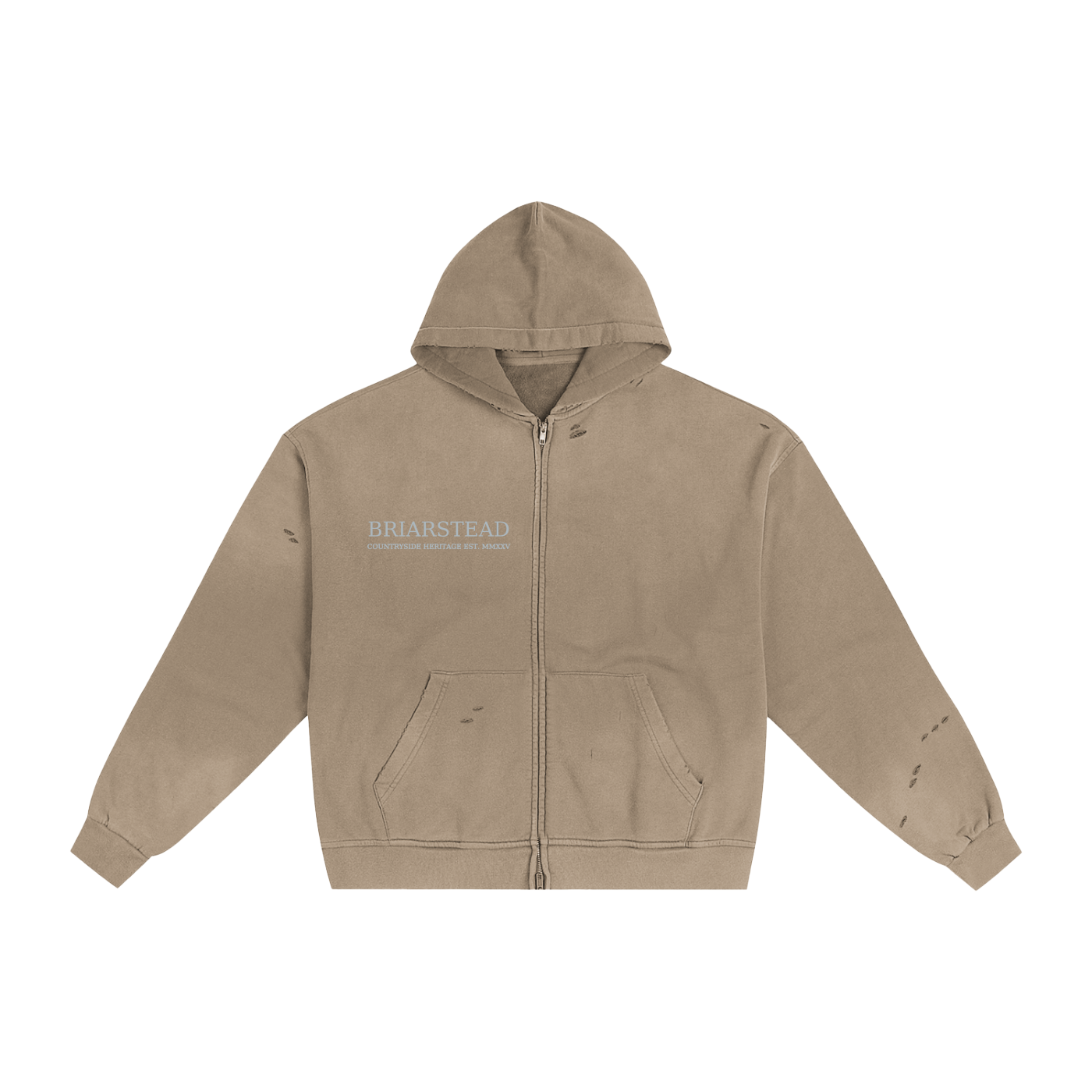 Hand-Frayed Sunfade Zip Hoodie