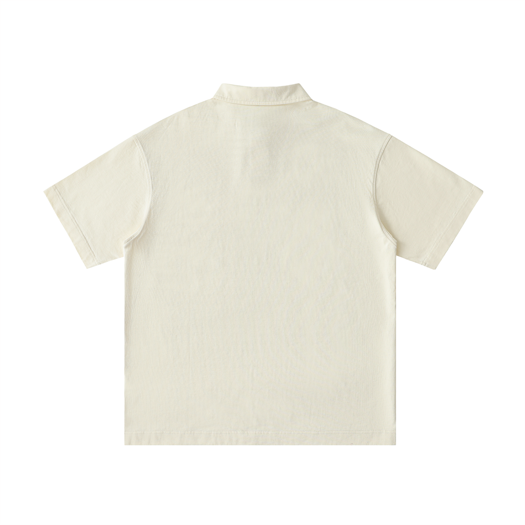 Loose Cotton Short-Sleeve Polo Shirt
