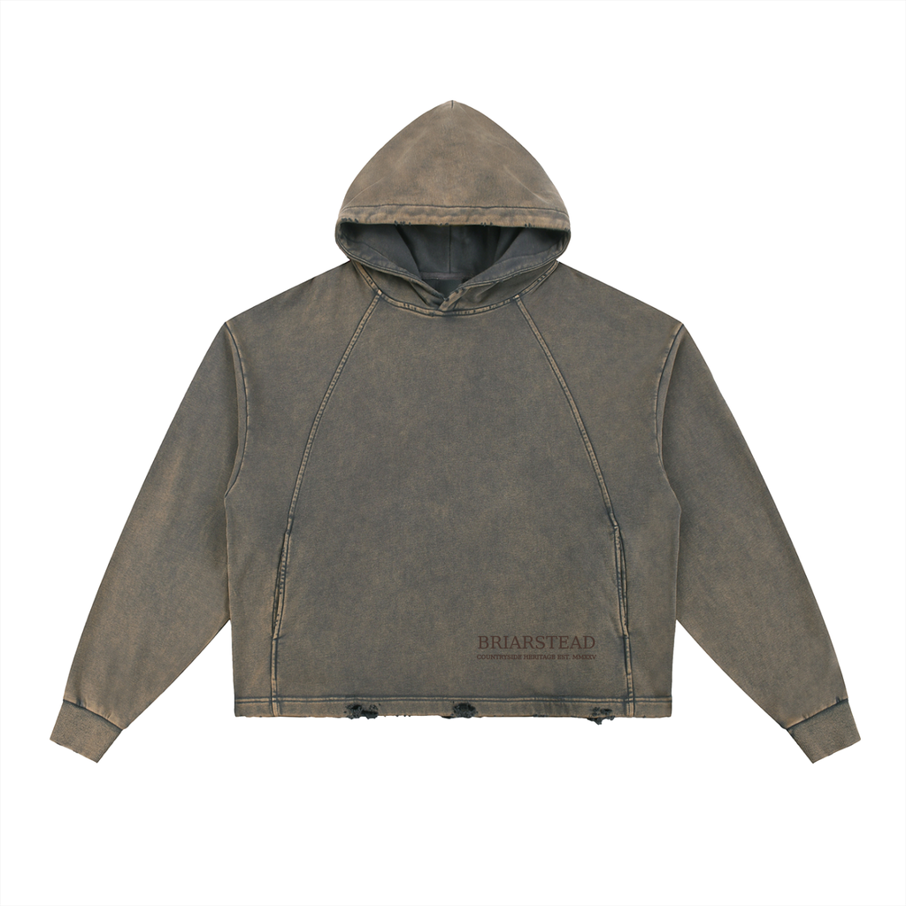 Vintage Washed Frayed-Hem Hoodie