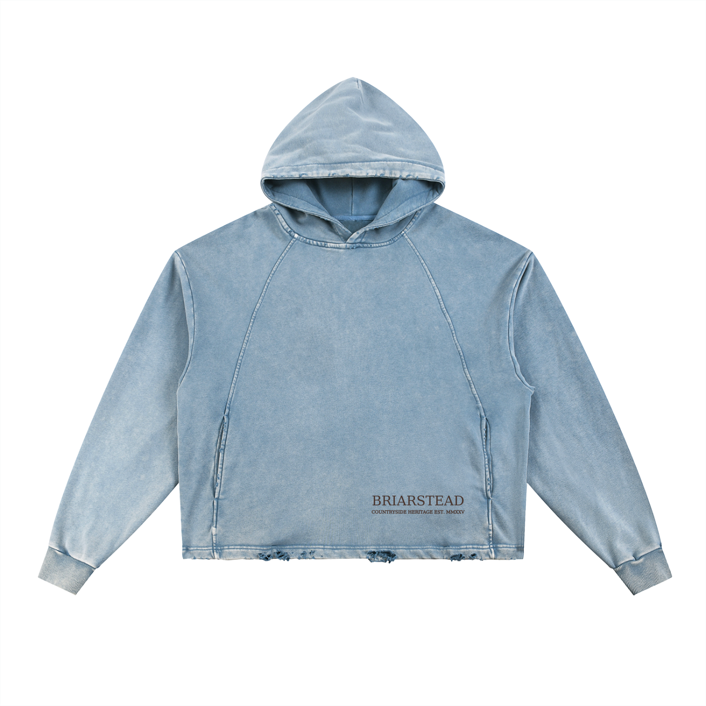 Vintage Washed Frayed-Hem Hoodie